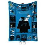 carolina panthers snoopy love blue quilt blanket best selling