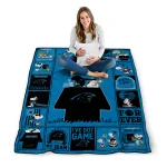 carolina panthers snoopy love blue quilt blanket best selling