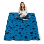 carolina panthers solid classic blue quilt blanket best selling