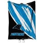 carolina panthers stroke art blue white quilt blanket best selling