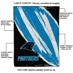 carolina panthers stroke art blue white quilt blanket best selling