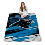 carolina panthers wild lines blue white quilt blanket best selling