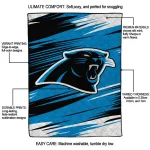 carolina panthers wild lines blue white quilt blanket best selling