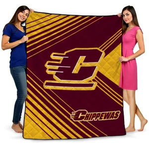 central michigan chippewas arrow layers maroon quilt blanket best selling