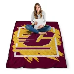 central michigan chippewas block border maroon quilt blanket best selling