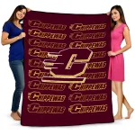 central michigan chippewas bold red maroon quilt blanket best selling