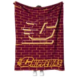 central michigan chippewas brick grid maroon quilt blanket best selling