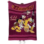 central michigan chippewas disney football maroon quilt blanket best selling