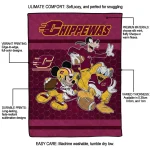 central michigan chippewas disney football maroon quilt blanket best selling