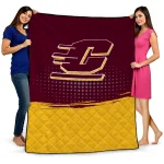 central michigan chippewas dot illusion maroon quilt blanket best selling