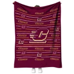 central michigan chippewas handdrawn stripes maroon quilt blanket best selling