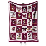 central michigan chippewas mickey mouse motif maroon white quilt blanket best selling
