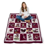 central michigan chippewas mickey mouse motif maroon white quilt blanket best selling