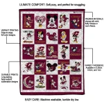 central michigan chippewas mickey mouse motif maroon white quilt blanket best selling