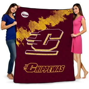 central michigan chippewas paint trail maroon quilt blanket best selling