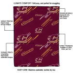 central michigan chippewas sketch lines maroon quilt blanket best selling