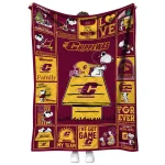 central michigan chippewas snoopy love maroon quilt blanket best selling