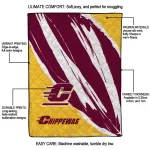 central michigan chippewas stroke art maroon white quilt blanket best selling