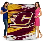 central michigan chippewas wild lines maroon white quilt blanket best selling