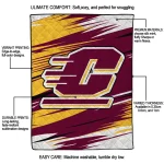 central michigan chippewas wild lines maroon white quilt blanket best selling