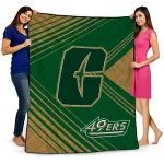 charlotte 49ers arrow layers green quilt blanket best selling