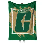 charlotte 49ers block border green quilt blanket best selling
