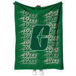 charlotte 49ers bold red green quilt blanket best selling