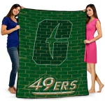 charlotte 49ers brick grid green quilt blanket best selling