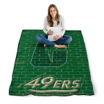 charlotte 49ers brick grid green quilt blanket best selling