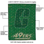 charlotte 49ers brick grid green quilt blanket best selling