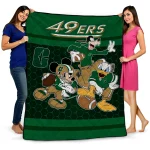 charlotte 49ers disney football green quilt blanket best selling