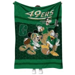 charlotte 49ers disney football green quilt blanket best selling