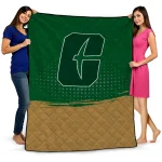 charlotte 49ers dot illusion green quilt blanket best selling