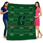 charlotte 49ers handdrawn stripes green quilt blanket best selling