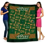 charlotte 49ers helmet heart green quilt blanket best selling