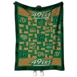 charlotte 49ers helmet heart green quilt blanket best selling