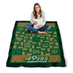 charlotte 49ers helmet heart green quilt blanket best selling