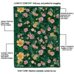 charlotte 49ers hibiscus foliage green quilt blanket best selling