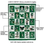 charlotte 49ers mickey mouse motif green white quilt blanket best selling