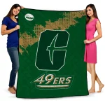 charlotte 49ers paint trail green quilt blanket best selling