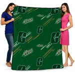 charlotte 49ers sketch lines green quilt blanket best selling