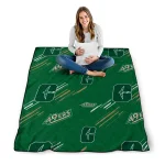 charlotte 49ers sketch lines green quilt blanket best selling