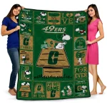 charlotte 49ers snoopy love green quilt blanket best selling