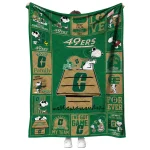 charlotte 49ers snoopy love green quilt blanket best selling