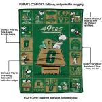 charlotte 49ers snoopy love green quilt blanket best selling