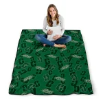 charlotte 49ers solid classic green quilt blanket best selling