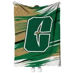 charlotte 49ers wild lines green white quilt blanket best selling
