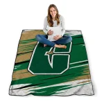 charlotte 49ers wild lines green white quilt blanket best selling