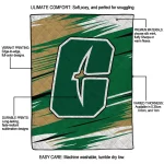 charlotte 49ers wild lines green white quilt blanket best selling