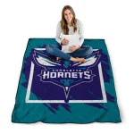 charlotte hornets block border teal quilt blanket best selling
